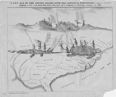 Een nieuwe kaart van de Verenigde Staten met de extra territoria op een verbeterd plan, ca. 1828 door American School