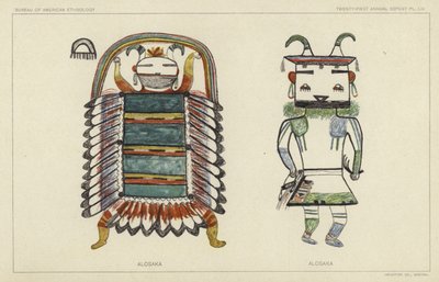 Alosaka (kleurenlitho) door American School