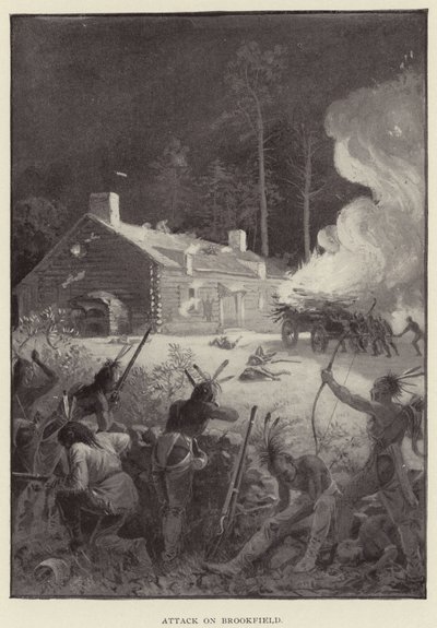 Aanval op Brookfield (litho) door American School