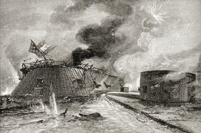Slag tussen de Monitor en Merrimac in 1862, uit 