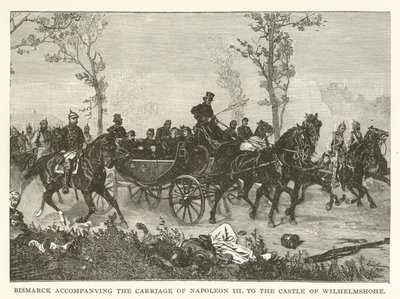 Bismarck begeleidt de koets van Napoleon III naar het Kasteel van Wilhelmshohe door American School