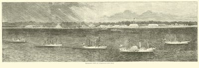 Blokkeringsvloot bij Wilmington, New Inlet, oktober 1864 door American School