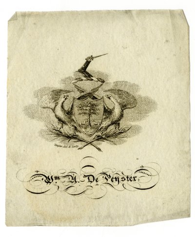 Boekplaat van William Axtell De Peyster (1793-1856), c.1840 door American School