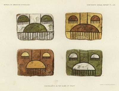 Cakwalenya altaarplaten in Walpi (kleurenlitho) door American School