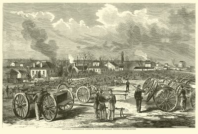 Veroverde Zuidelijke kanonnen voor het hoofdkwartier van generaal Thomas, november 1863 door American School