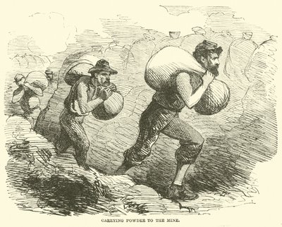Kruit naar de mijn dragen, juli 1864 door American School