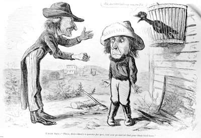 Spotprent over de afschaffing van de slavernij in Maryland, uit "Frank Leslie