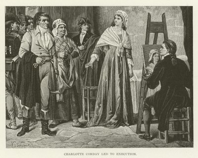 Charlotte Corday naar de executie geleid door American School