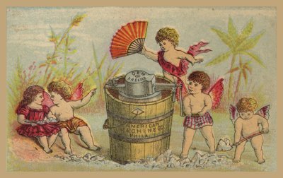 Cherubs die IJs Maken in Gem Freezer door American School
