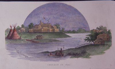 Chicago in 1831, eind 19e eeuw door American School