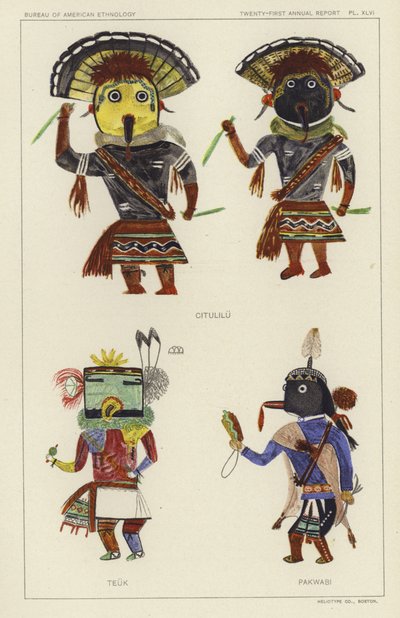 Citulilu, Teuk, Pakwabi (kleurenlitho) door American School