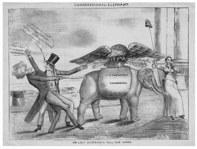 Congress olifant, of, Laatste wanhopige poging voor macht, ca. 1832 door American School