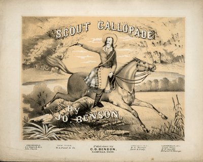 Omslag van het partituurblad voor Scout Gallopade, door Jo. Benson, uitgegeven door C.D. Benson, Nashville, Tennessee door American School