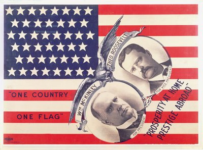 Verkiezingsposter voor de Amerikaanse presidentsverkiezingen van 1900 door American School