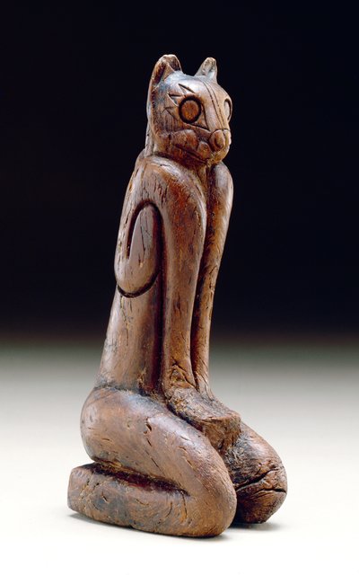 Feline figuur, Calusa (hout) door American School