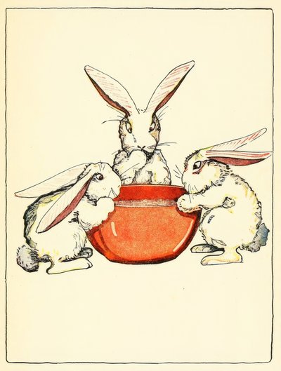 Flopsy, Mopsy en Cotton-Tail hadden brood en melk en bramen voor het avondeten door American School