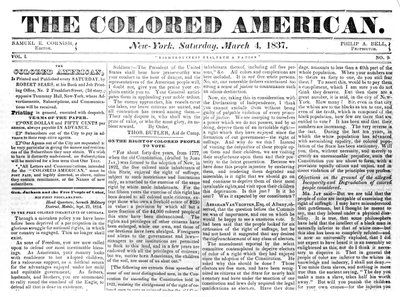 Voorpagina van The Colored American, 4 maart 1867 door American School