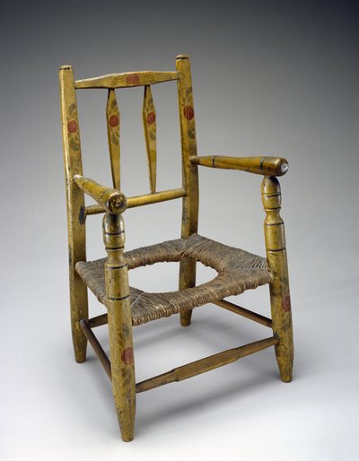 Stoel met gat, ca. 1800-1850 door American School