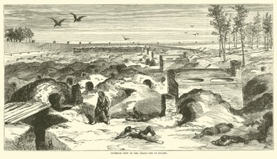 Binnenaanzicht van de gevangenis in Millen, november 1864 door American School
