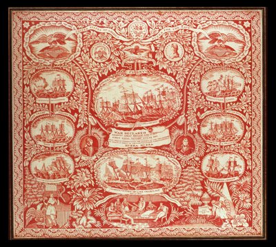 Zakdoek ter herdenking van de overwinningen van de Oorlog van 1812, c.1815 door American School