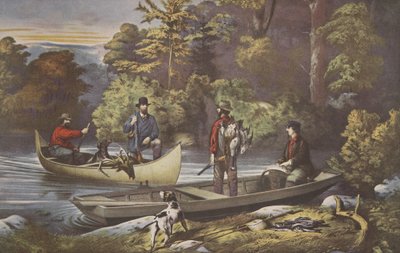Leven in de bossen, Terug naar het kamp, uitgegeven 1860, Currier & Ives door American School