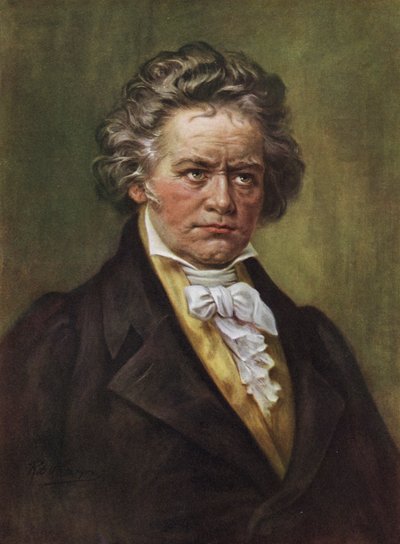 Ludwig Van Beethoven (litho) door American School