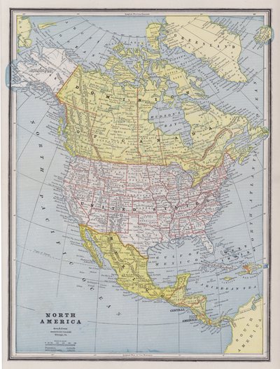 Kaart van Noord-Amerika door American School