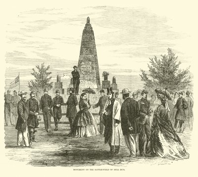 Monument op het slagveld van Bull Run, september 1862 door American School