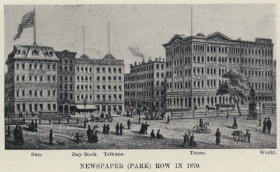 Krant (Park) Row in 1870 door American School
