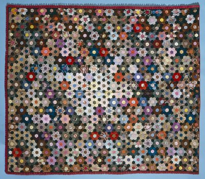 Optische bloemenpuzzel quilt, 1854 door American School
