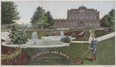 Philadelphia grasmaaiers in Horticultural Hall door American School