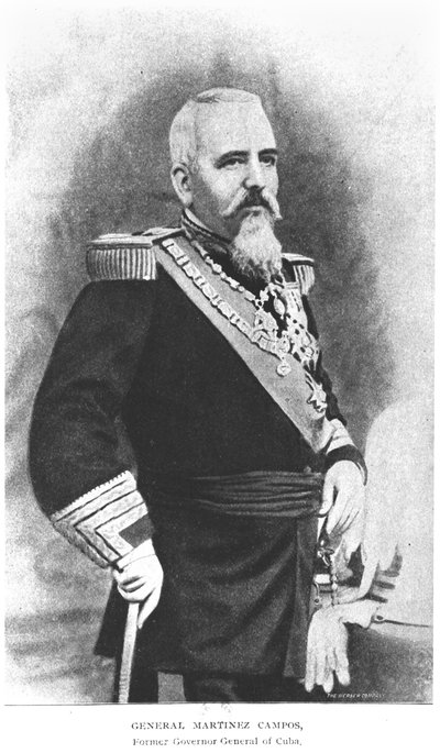 Portret van Generaal Martinez Campos (1831-1900) uit The Story of Cuba door Murat Halstead, gepubliceerd 1898 door American School