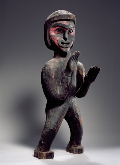 Potlatch-figuur (beschilderd hout) door American School