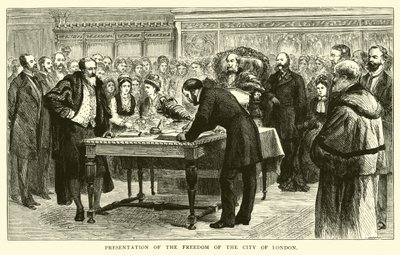 Overhandiging van de Vrijheid van de Stad Londen door American School