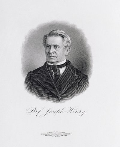Professor Joseph Henry (1797-1878) uit een frontispice van A Memorial of Joseph Henry, Washington, 1880 door American School