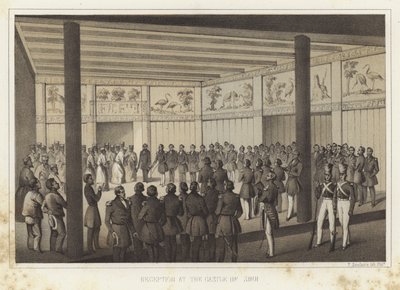 Ontvangst in het kasteel van Shui, Ryukyu-eilanden door American School