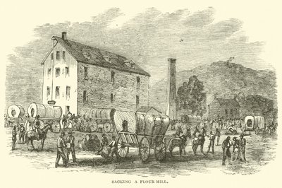 Plunderen van een meelfabriek, juli 1864 door American School