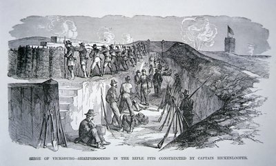 Belegering van Vicksburg - Scherpschutters in de schuttersputten gebouwd door generaal Hickenlooper door American School