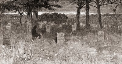 Soldatengraven op Arlington National Cemetery, Arlington County, Virginia, in de 19e eeuw, uit 