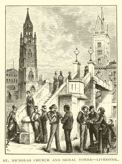 St. Nicholas Kerk en Signaaltoren, Liverpool door American School