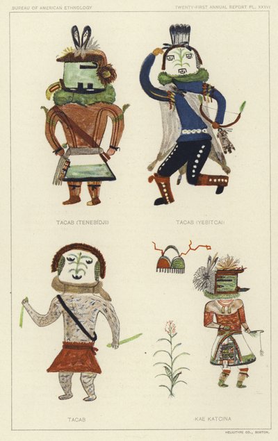 Tacab (Tenebidji), Tacas (Yebitcai), Tacab, Kae Katcina (kleurenlitho) door American School