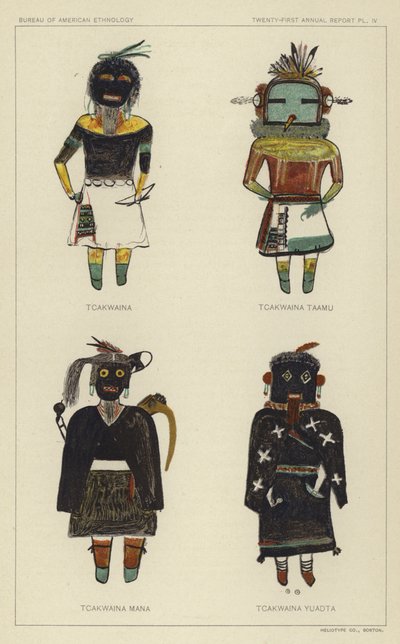 Tcakwaina, Tcakwaina Taamu, Tcakwaina Mana, Tcakwaina Yuadta (kleurenlitho) door American School