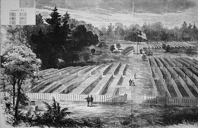 De Begraafplaats bij het Krijgsgevangenenkamp in Andersonville door American School