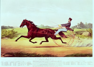 Het beroemde paard, George M. Patchen, de kampioen van de renbaan, gegraveerd door Nathaniel Currier en James Merritt Ives, 1860 door American School