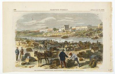De Confederates Evacueren Brownsville, Texas, ca. 1864 door American School