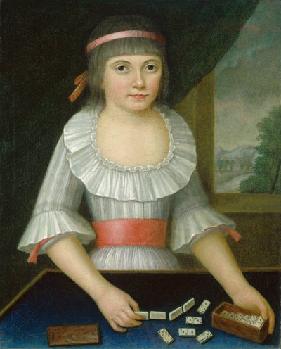 Het Domino Meisje, ca. 1790 door American School