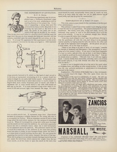Het Experiment van Levitation, F D Hewes, Advertenties door American School