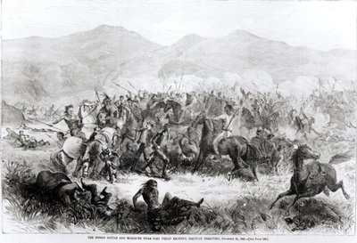 De Indiase slag en het bloedbad nabij Fort Philip Kearney, Dakota Territory, 21 december 1866 door American School