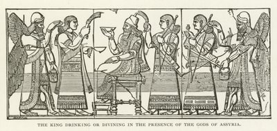 De koning drinkt of voorspelt in aanwezigheid van de goden van Assyrië door American School