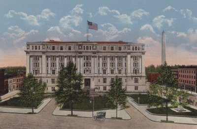 Het gemeentehuis, Washington DC (kleurenlitho) door American School